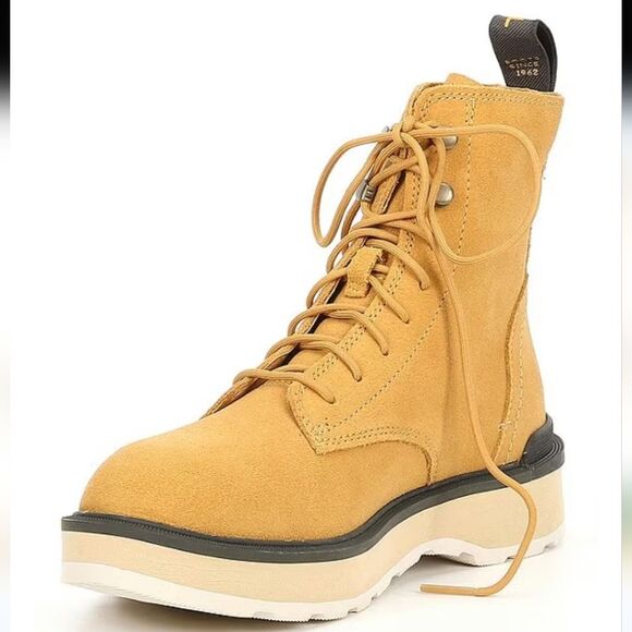 Sorel Hi Line Lace Waterproof Leather Platform Boots COLOR Geo Yellow/ Size 8 - Picture 16 of 16